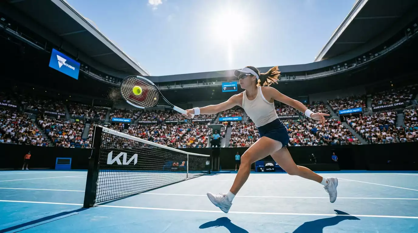 Partido de tenis femenino en la Rod Laver Arena del Australian Open