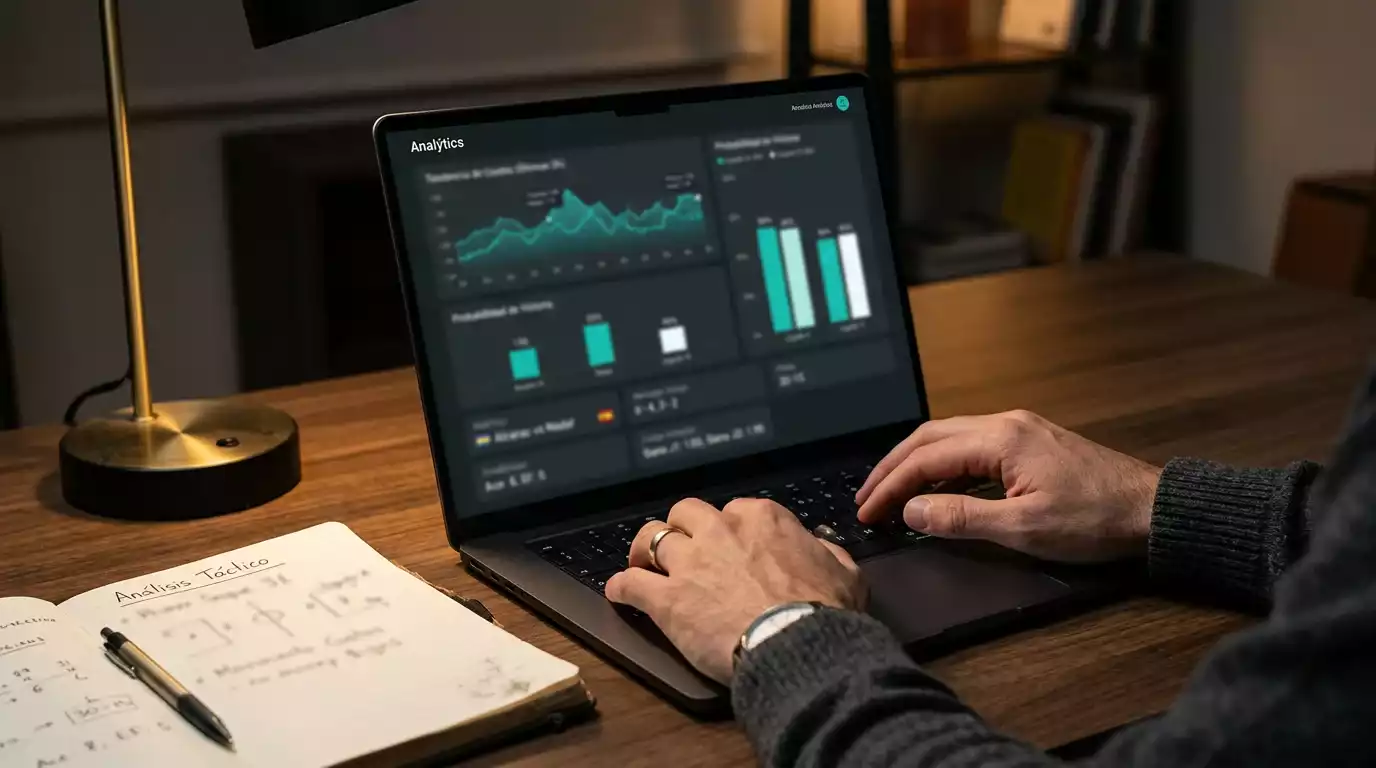 Pantalla de análisis mostrando cuotas de apuestas de tenis con gráficos de movimiento de líneas